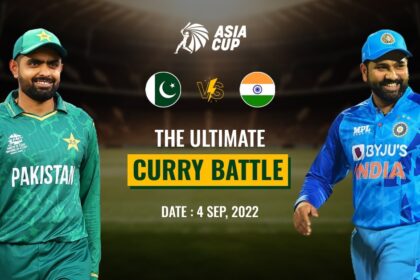 Image of captains of Indian and Pakistan Teams for Asia Cup 2022